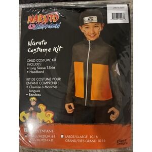 Naruto Kids' Halloween Costume Apparel Top Kit Black S/M